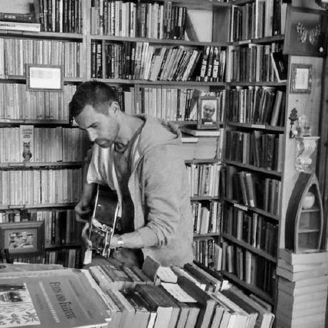 Steve playing live jazz guitar in Weston-super-Mare